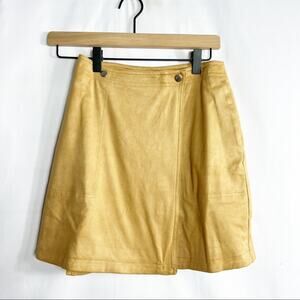 LULUS Brown Faux Suede Wrap Skirt NWT in XS